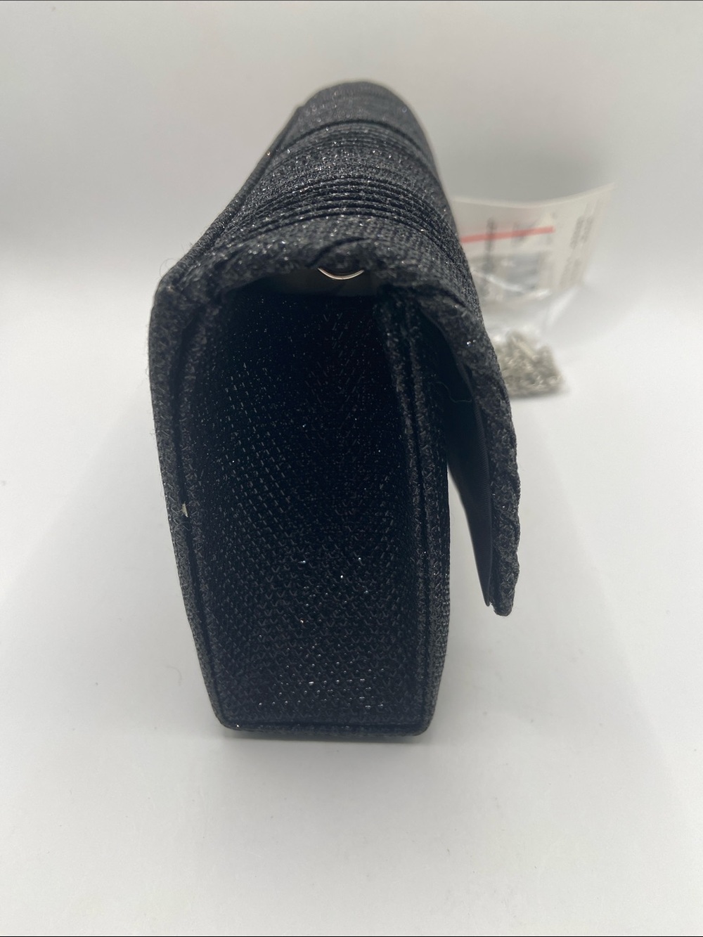 D’Margeaux Classic Rectangular Black Sparkle Evening Bag Shoulder Clutch New - Picture 3 of 8